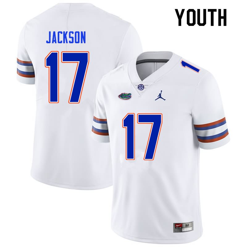 Youth NCAA Florida Gators Kahleil Jackson #17 Stitched Authentic Nike White College Football Jersey CNC3565OB